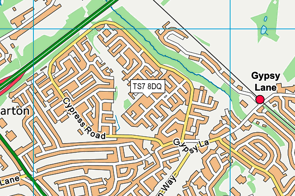 TS7 8DQ map - OS VectorMap District (Ordnance Survey)