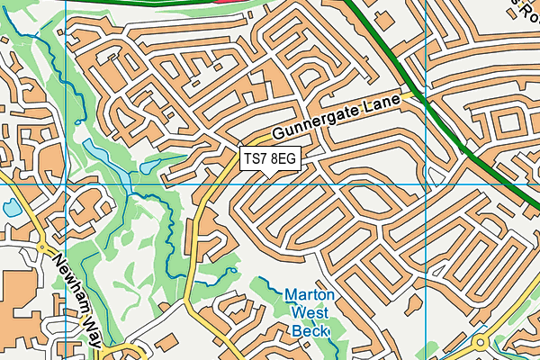 TS7 8EG map - OS VectorMap District (Ordnance Survey)