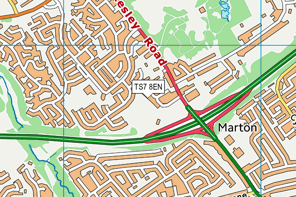 TS7 8EN map - OS VectorMap District (Ordnance Survey)