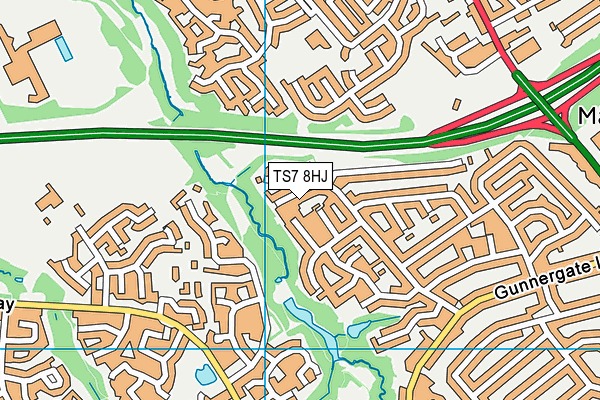 TS7 8HJ map - OS VectorMap District (Ordnance Survey)