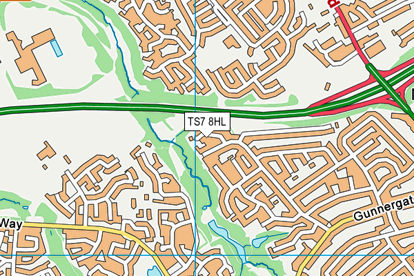 TS7 8HL map - OS VectorMap District (Ordnance Survey)