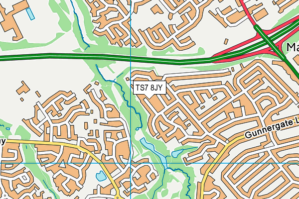 TS7 8JY map - OS VectorMap District (Ordnance Survey)