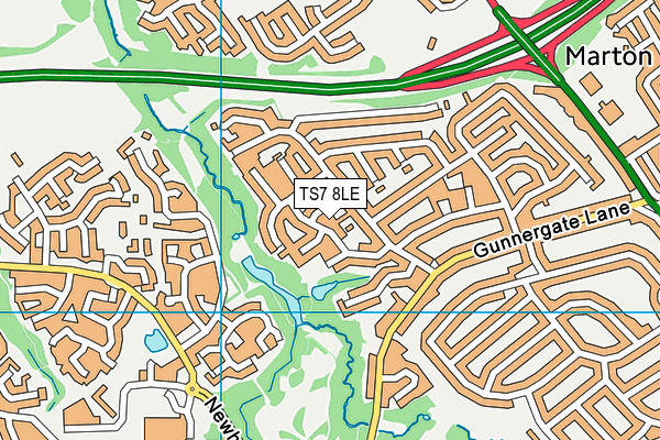 TS7 8LE map - OS VectorMap District (Ordnance Survey)