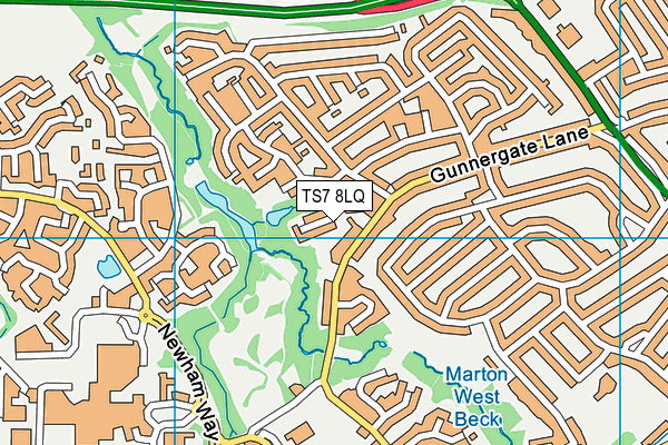 TS7 8LQ map - OS VectorMap District (Ordnance Survey)