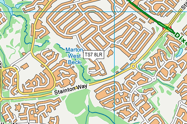 TS7 8LR map - OS VectorMap District (Ordnance Survey)