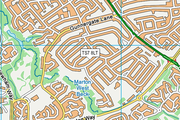 TS7 8LT map - OS VectorMap District (Ordnance Survey)