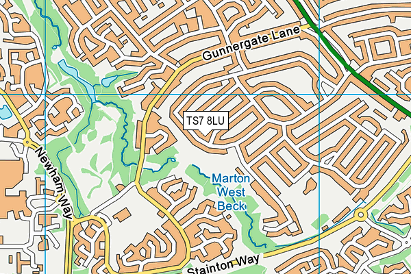 TS7 8LU map - OS VectorMap District (Ordnance Survey)