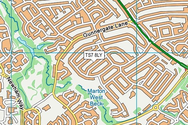 TS7 8LY map - OS VectorMap District (Ordnance Survey)