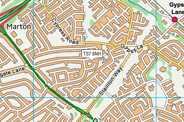 TS7 8NH map - OS VectorMap District (Ordnance Survey)