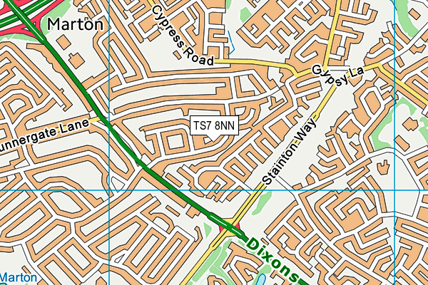 TS7 8NN map - OS VectorMap District (Ordnance Survey)