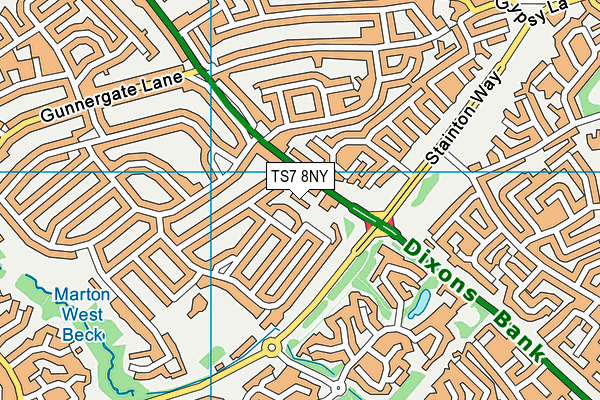 TS7 8NY map - OS VectorMap District (Ordnance Survey)