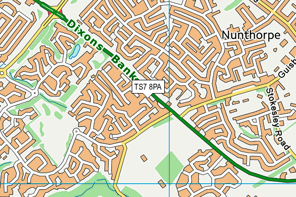 TS7 8PA map - OS VectorMap District (Ordnance Survey)