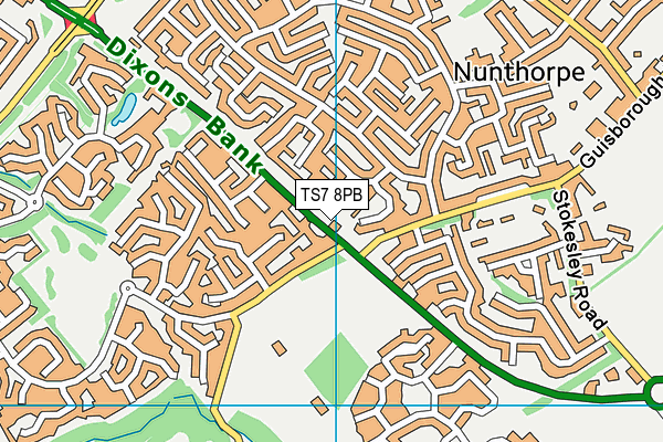 TS7 8PB map - OS VectorMap District (Ordnance Survey)