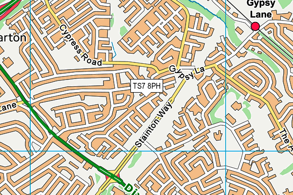 TS7 8PH map - OS VectorMap District (Ordnance Survey)