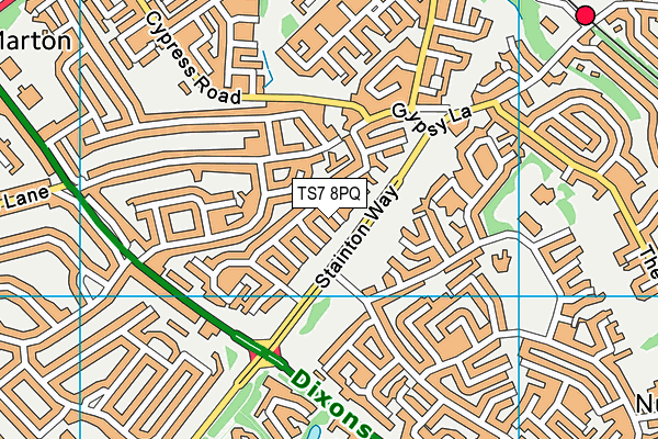 TS7 8PQ map - OS VectorMap District (Ordnance Survey)