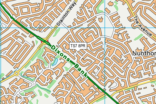 TS7 8PR map - OS VectorMap District (Ordnance Survey)