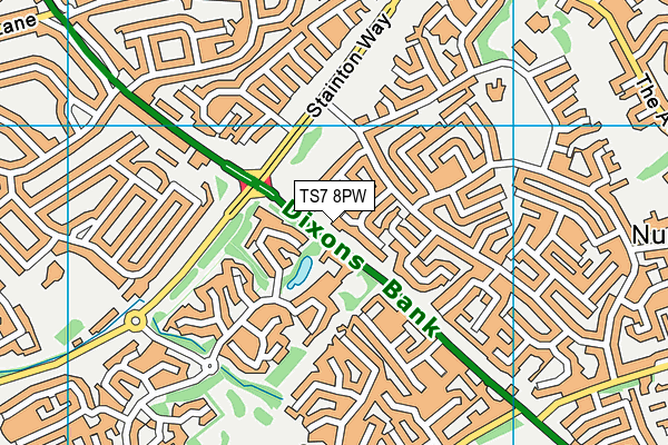 TS7 8PW map - OS VectorMap District (Ordnance Survey)