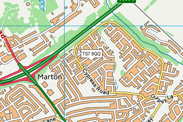 TS7 8QQ map - OS VectorMap District (Ordnance Survey)