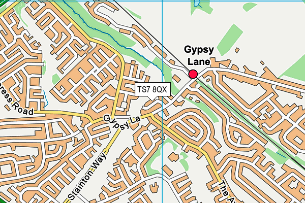 TS7 8QX map - OS VectorMap District (Ordnance Survey)