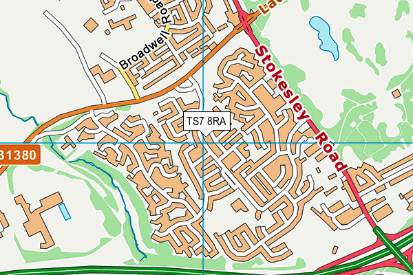 TS7 8RA map - OS VectorMap District (Ordnance Survey)