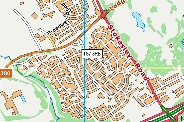 TS7 8RB map - OS VectorMap District (Ordnance Survey)