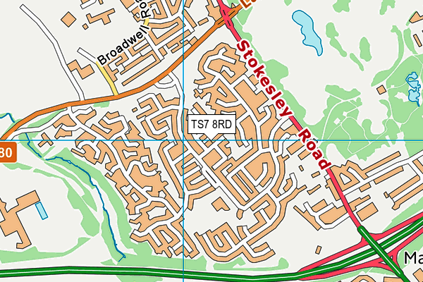 TS7 8RD map - OS VectorMap District (Ordnance Survey)