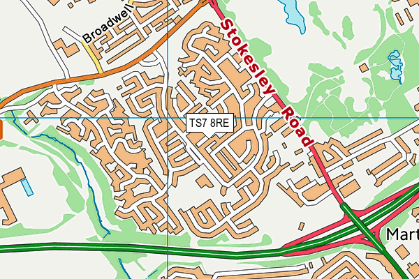 TS7 8RE map - OS VectorMap District (Ordnance Survey)