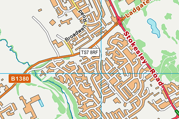 TS7 8RF map - OS VectorMap District (Ordnance Survey)