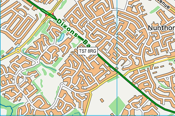 TS7 8RG map - OS VectorMap District (Ordnance Survey)