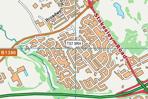 TS7 8RH map - OS VectorMap District (Ordnance Survey)