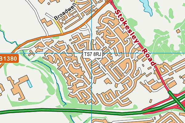 TS7 8RJ map - OS VectorMap District (Ordnance Survey)