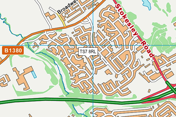 TS7 8RL map - OS VectorMap District (Ordnance Survey)