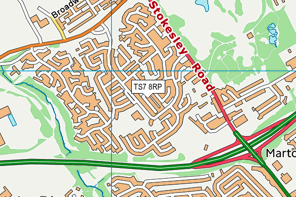 TS7 8RP map - OS VectorMap District (Ordnance Survey)