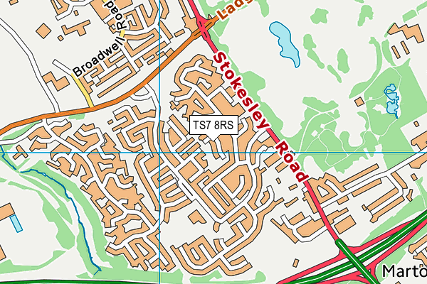 TS7 8RS map - OS VectorMap District (Ordnance Survey)