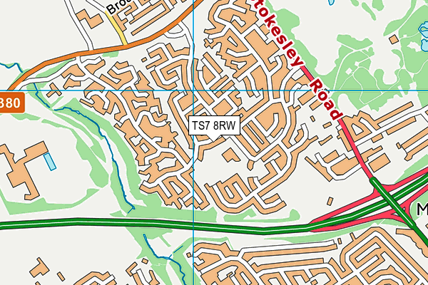 TS7 8RW map - OS VectorMap District (Ordnance Survey)