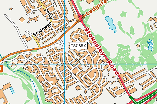 TS7 8RX map - OS VectorMap District (Ordnance Survey)