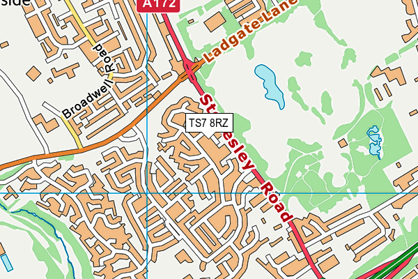 TS7 8RZ map - OS VectorMap District (Ordnance Survey)