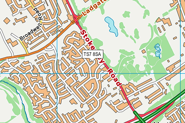 TS7 8SA map - OS VectorMap District (Ordnance Survey)