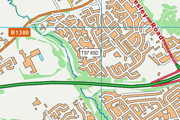 TS7 8SD map - OS VectorMap District (Ordnance Survey)