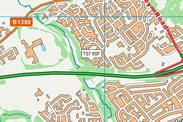 TS7 8SF map - OS VectorMap District (Ordnance Survey)