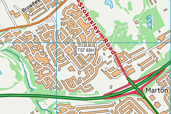 TS7 8SH map - OS VectorMap District (Ordnance Survey)