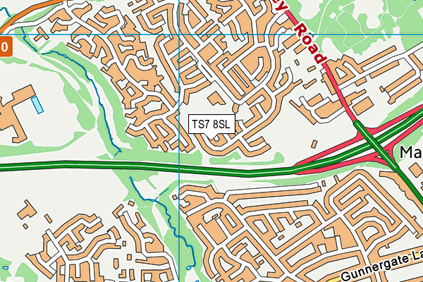 TS7 8SL map - OS VectorMap District (Ordnance Survey)