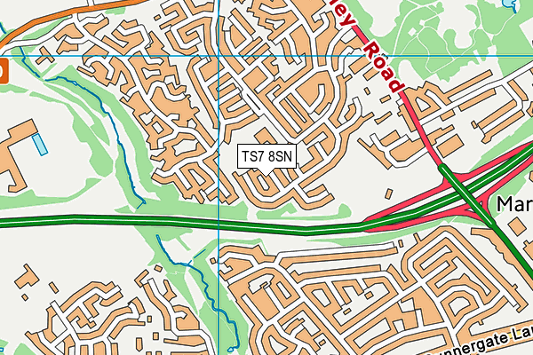 TS7 8SN map - OS VectorMap District (Ordnance Survey)