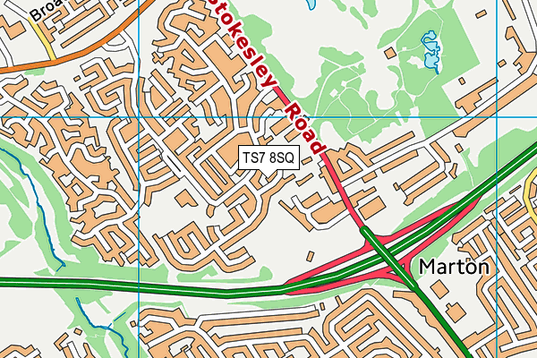 TS7 8SQ map - OS VectorMap District (Ordnance Survey)