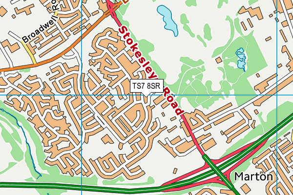 TS7 8SR map - OS VectorMap District (Ordnance Survey)