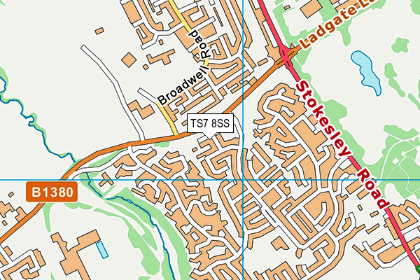 TS7 8SS map - OS VectorMap District (Ordnance Survey)