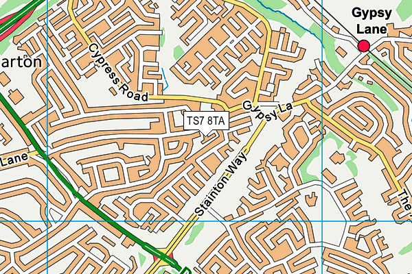 TS7 8TA map - OS VectorMap District (Ordnance Survey)