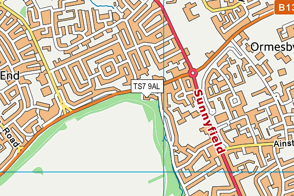 TS7 9AL map - OS VectorMap District (Ordnance Survey)