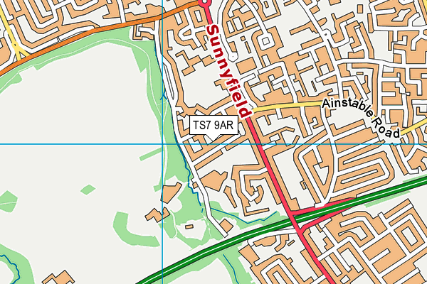 TS7 9AR map - OS VectorMap District (Ordnance Survey)