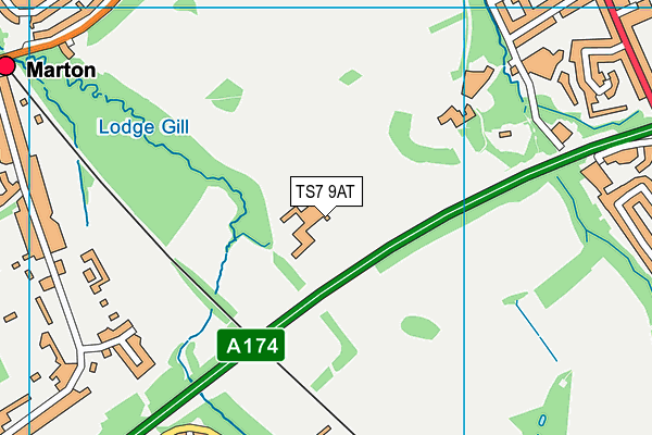 TS7 9AT map - OS VectorMap District (Ordnance Survey)